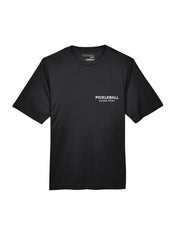 Kusina black pickleball performance tee with short sleeves and crew neck